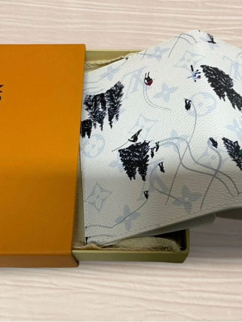 Louis Vuitton White Ski Print Card Holder check description